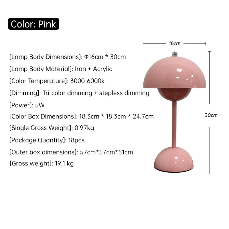 Rechargeable Mushroom Touch Table Lamp – image 5