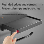Wall-Mounted Toilet Roll Holder with Shelf – image 7