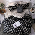 Geometric Trellis Reversible Duvet Cover Set – Black or Grey