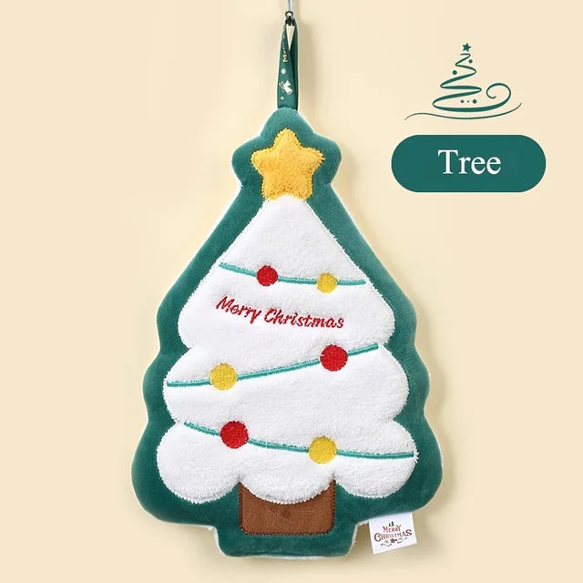 Christmas Hanging Hand Towel – Soft Coral Fleece