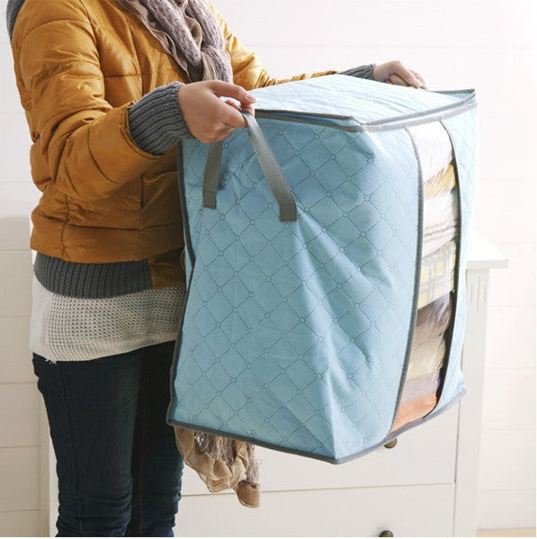Bamboo Charcoal Clothes Storage Bag – Tall – Blue
