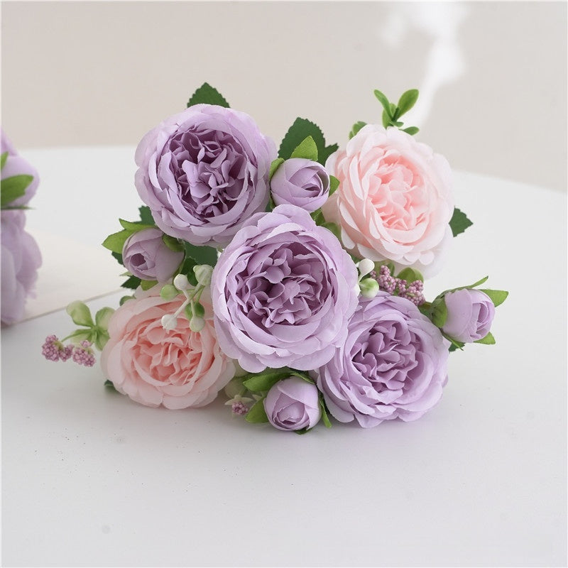 Artificial Peony Rose Bouquet – Purple