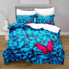 Butterfly Print Duvet Cover Set with Pillowcases