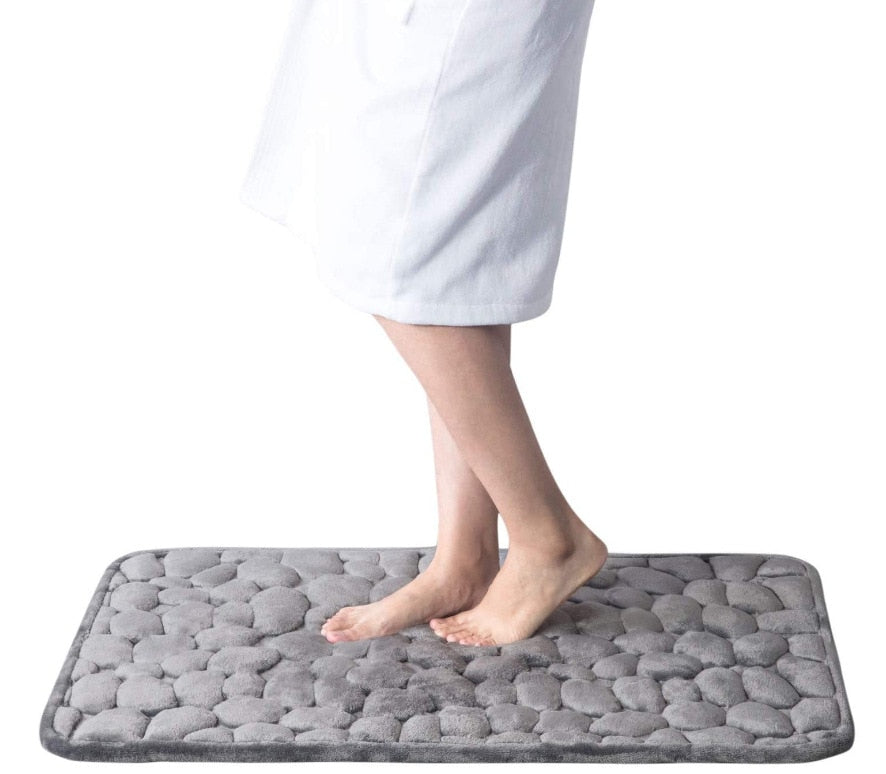 Cobblestone Memory Foam Bath Mat – Grey