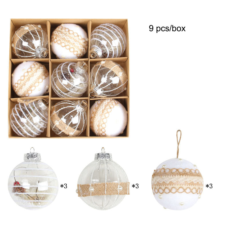 Painted Christmas Bauble Set – 9 x 8 cm Baubles – image 7