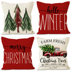 Christmas Tree Print Cushion Cover (45 x 45 cm)