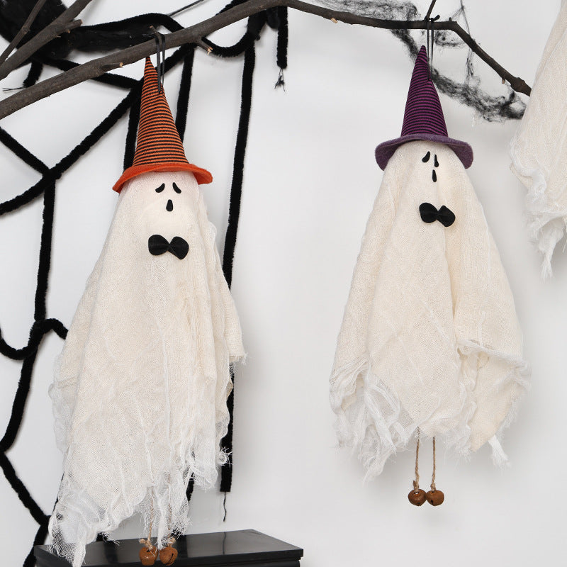 Hanging Witch Hat Ghost Decoration – image 2