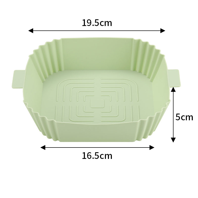 Square silicone air fryer liner in sage green