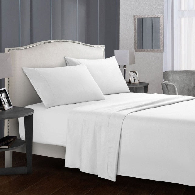 Plain Dyed Sheet Set – Fitted Sheet, Flat Sheet & Pillowcases