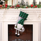 Gnome Christmas Stocking – Plaid Hat Hanging Gift Bag (55 cm) – image 8