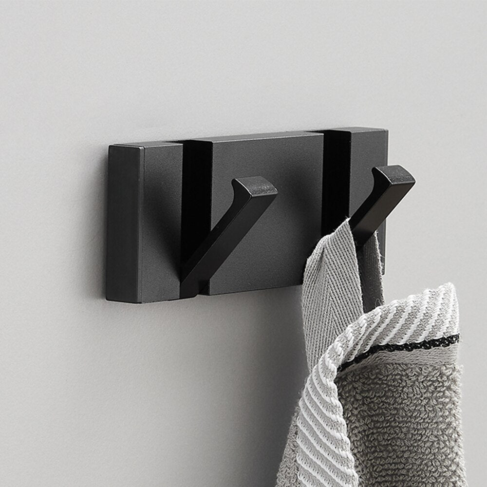 Folding Wall Hook Rack – Black & Gold Coat and Towel Hooks