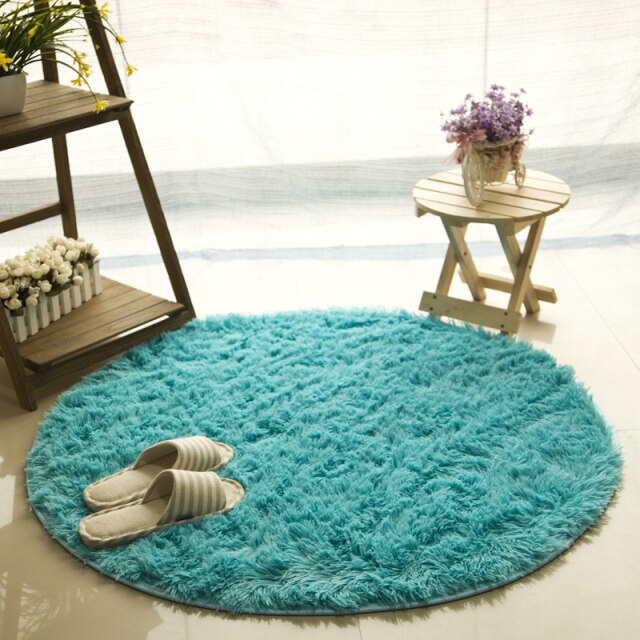 Fluffy Round Faux Fur Rug – Soft Shaggy Area Rug