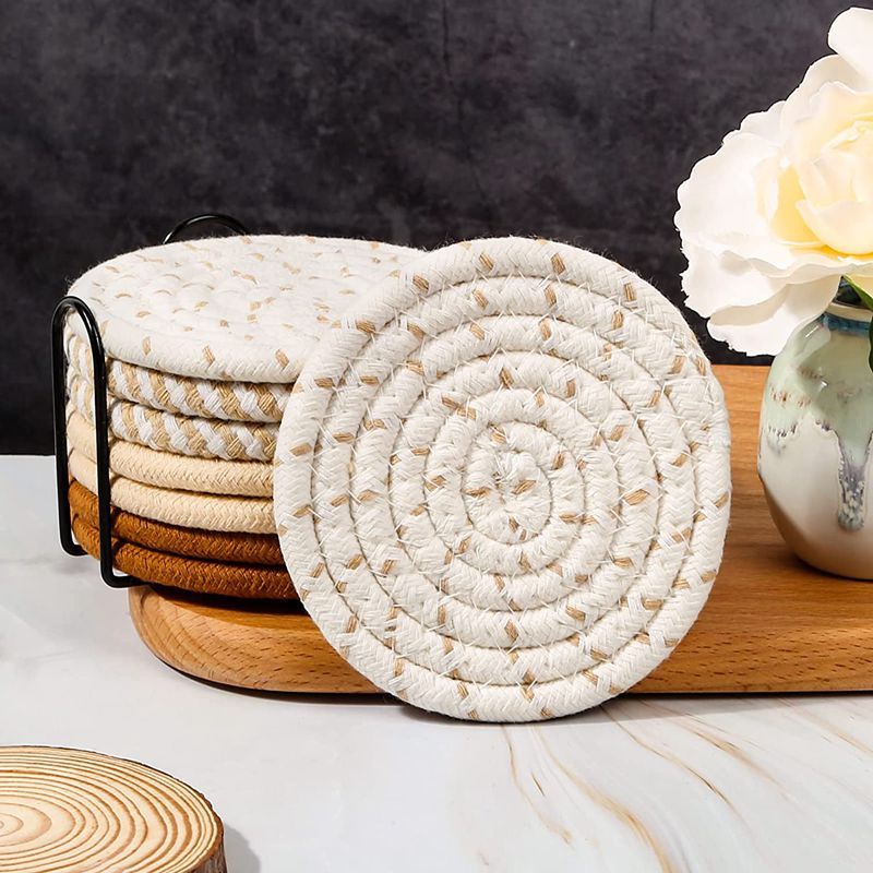 Woven Cotton Rope Placemat – Round Table Mat & Trivet (18 cm or 30 cm)