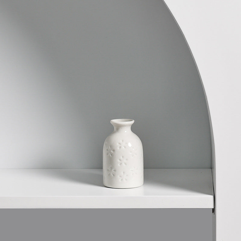 Mini Embossed Ceramic Bud Vase