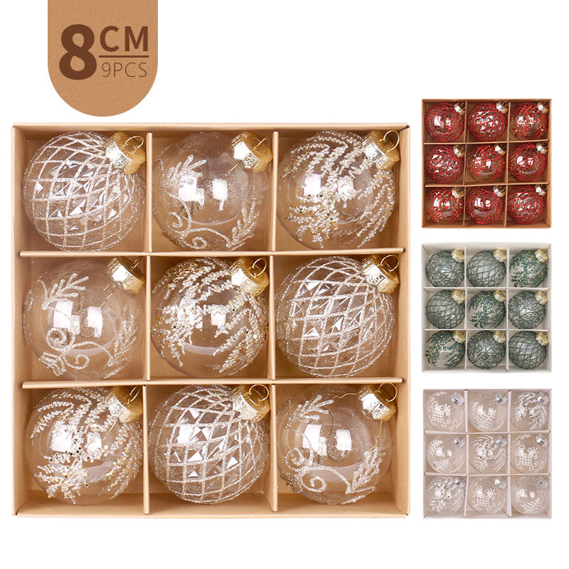 Painted Clear Christmas Bauble Gift Box – 9 x 8 cm