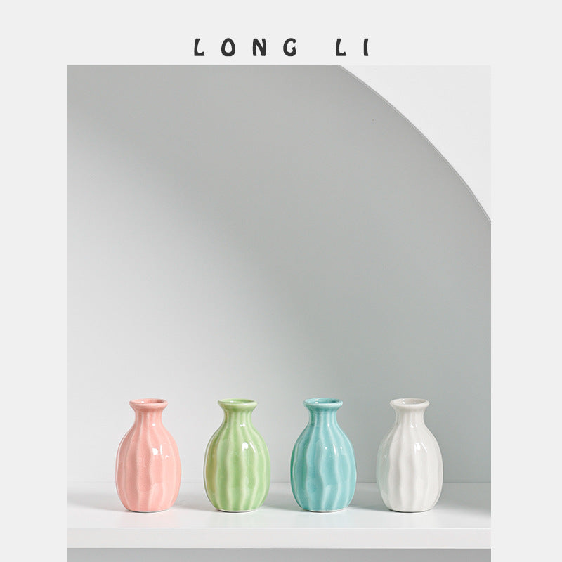 Mini Ribbed Ceramic Bud Vase