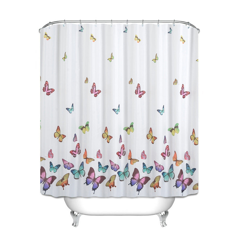 Colourful Butterfly Shower Curtain – 180 x 180 cm – image 2