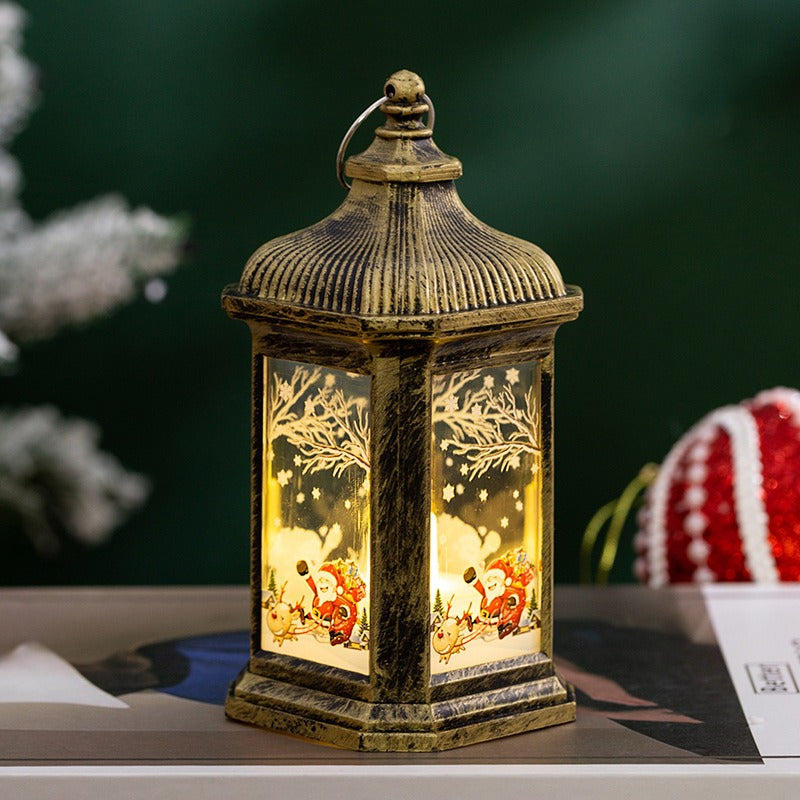 Vintage LED Christmas Lantern – Square