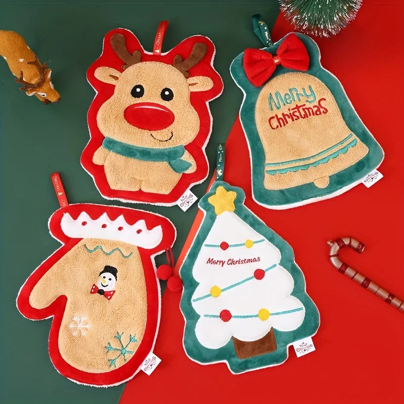 Christmas Hanging Hand Towel – Soft Coral Fleece