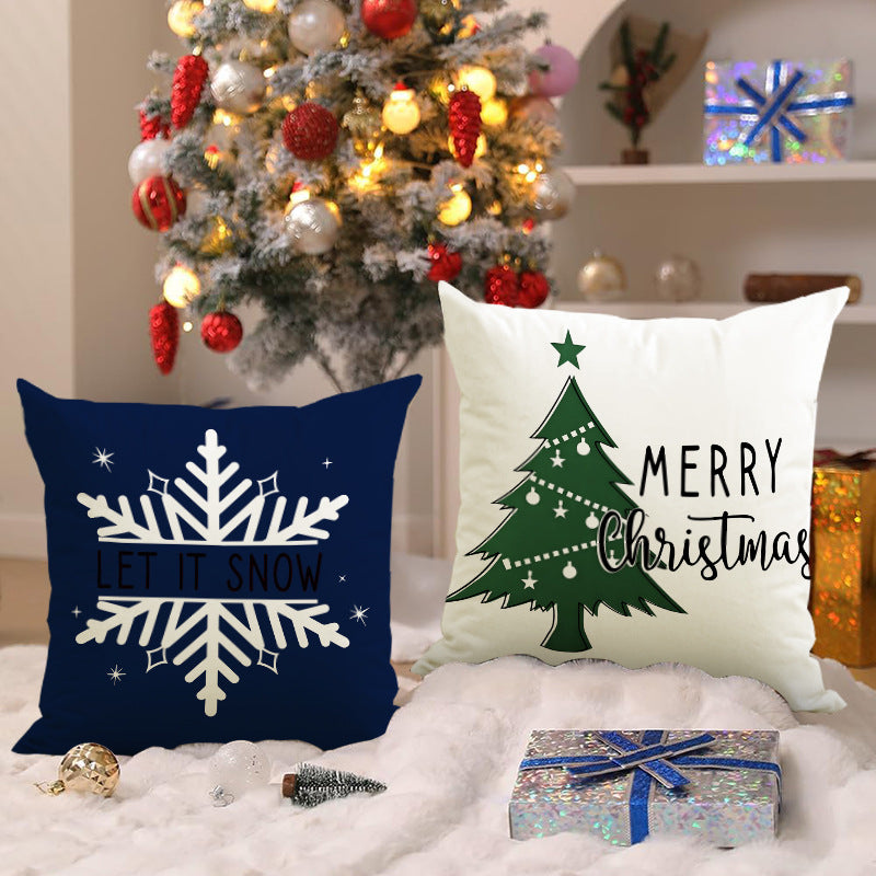 Christmas Tree & Snowflake Cushion Cover (45 x 45 cm)