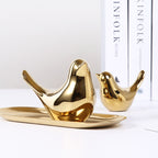 Gold Ceramic Bird Ornament – image 2