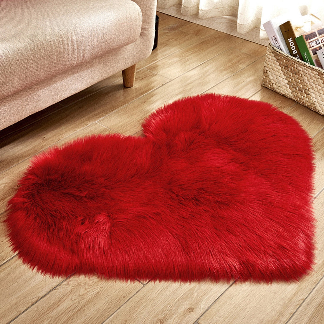 Love Heart Faux Fur Rug – image 5