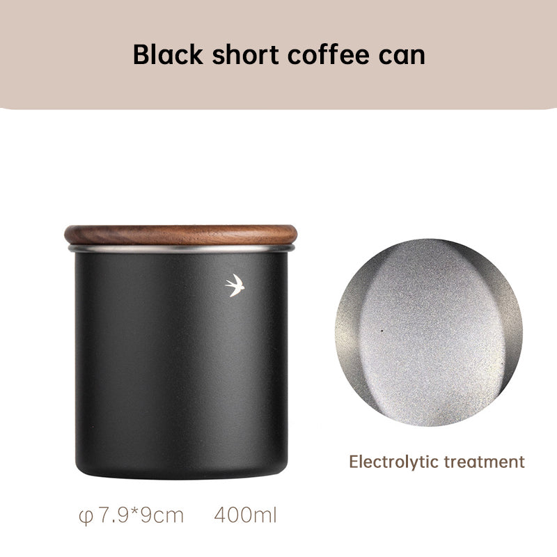 Stainless Steel Coffee and Tea Canister with Wooden Lid