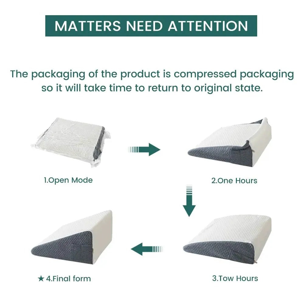 Triangle Wedge Backrest Cushion – Bed & Sofa Reading Pillow (50 x 50 x 26 cm)