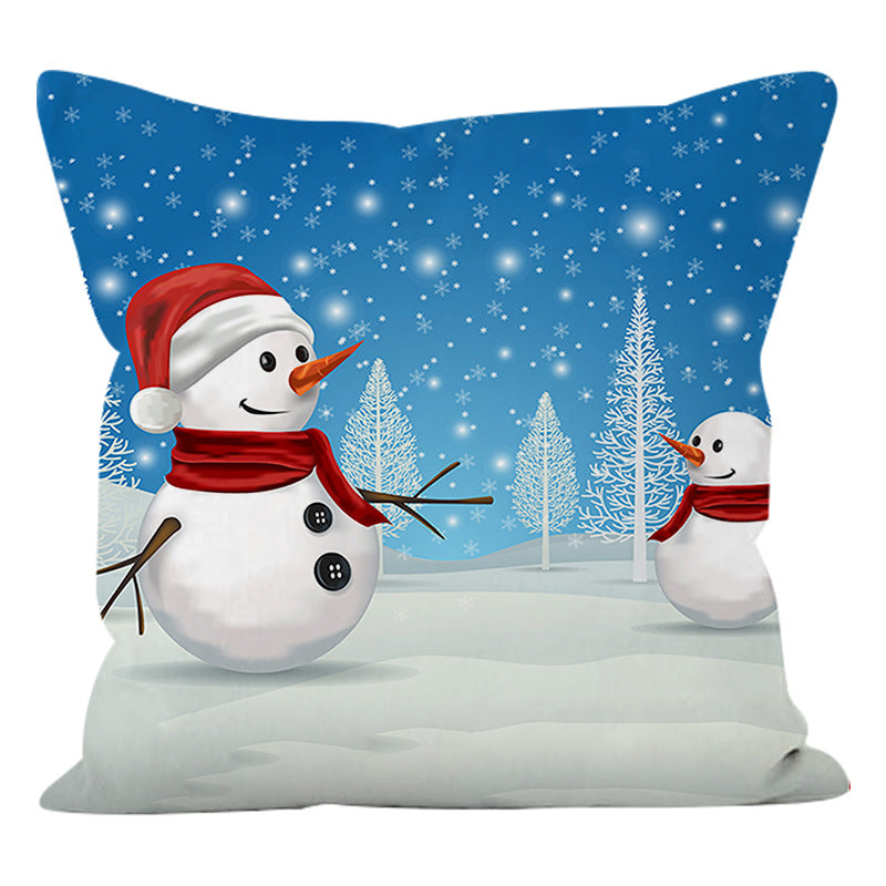 Super Soft Santa & Snowman Christmas Cushion Cover (45 x 45 cm)