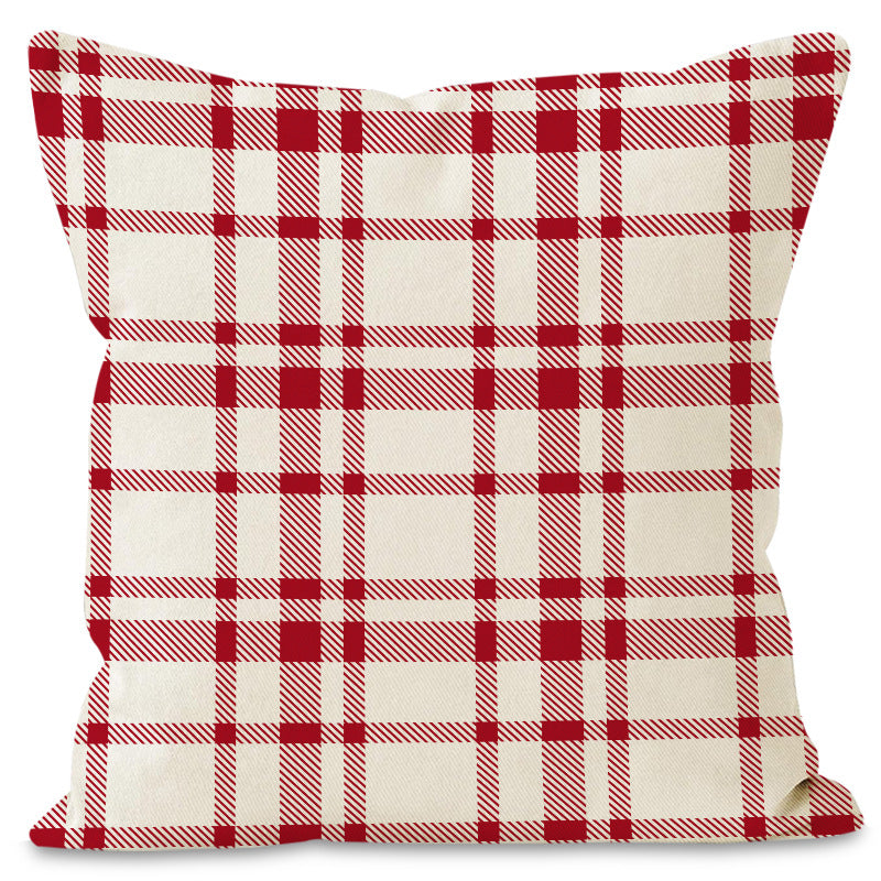 Snowflake Check Christmas Cushion Cover (45 x 45 cm)