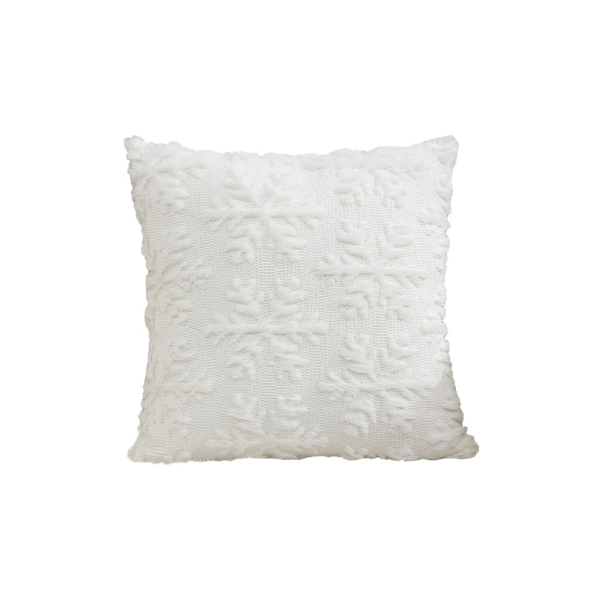 Christmas Tree Faux Fur Cushion Cover – White (45 x 45 cm)