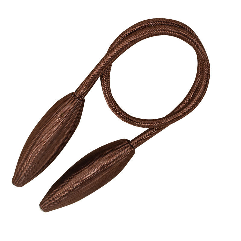 Twisted rope curtain tieback in chocolate brown