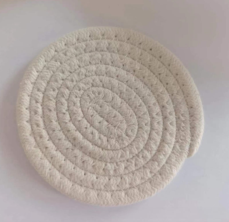 Woven Cotton Rope Placemat – Round Table Mat & Trivet (18 cm or 30 cm)