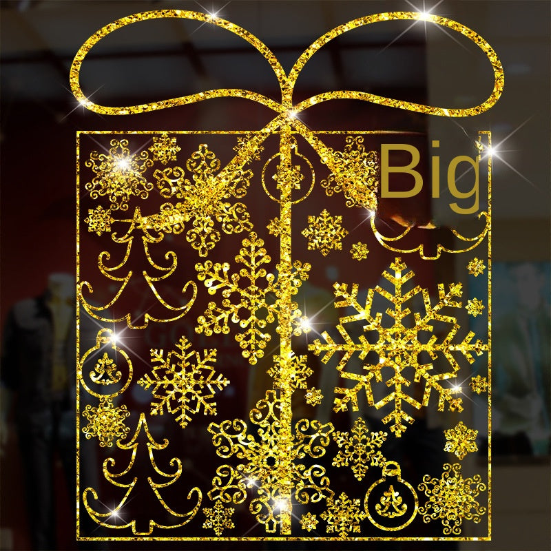 Gold Christmas Window Stickers – Gift Box
