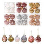 Tinsel-Filled Clear Christmas Baubles – Box of 4 – image 11