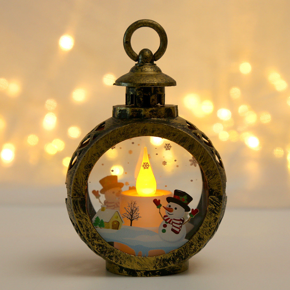 LED Christmas Scene Lantern – Round