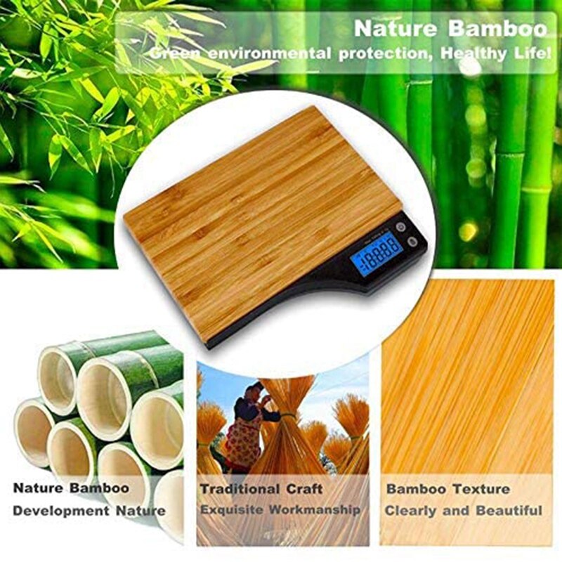 Natural bamboo platform of the digital kitchen scale
