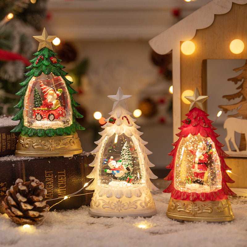 Light-Up Snow Globe Christmas Tree Lantern