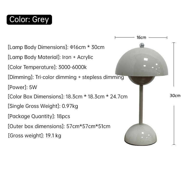 Rechargeable Mushroom Touch Table Lamp – image 4