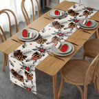 Pinecone Christmas Table Runner – White (33 x 183 cm) – image 4