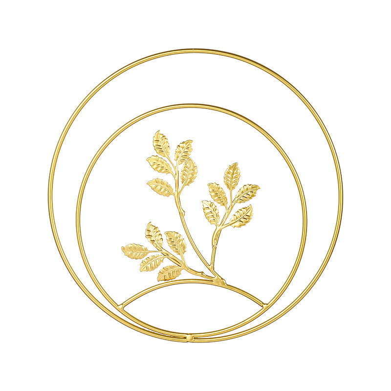 Golden Leaf Metal Wall Décor – Autumn Leaf Double Ring