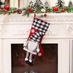 Gnome Christmas Stocking – Plaid Hat Hanging Gift Bag (55 cm) – image 6