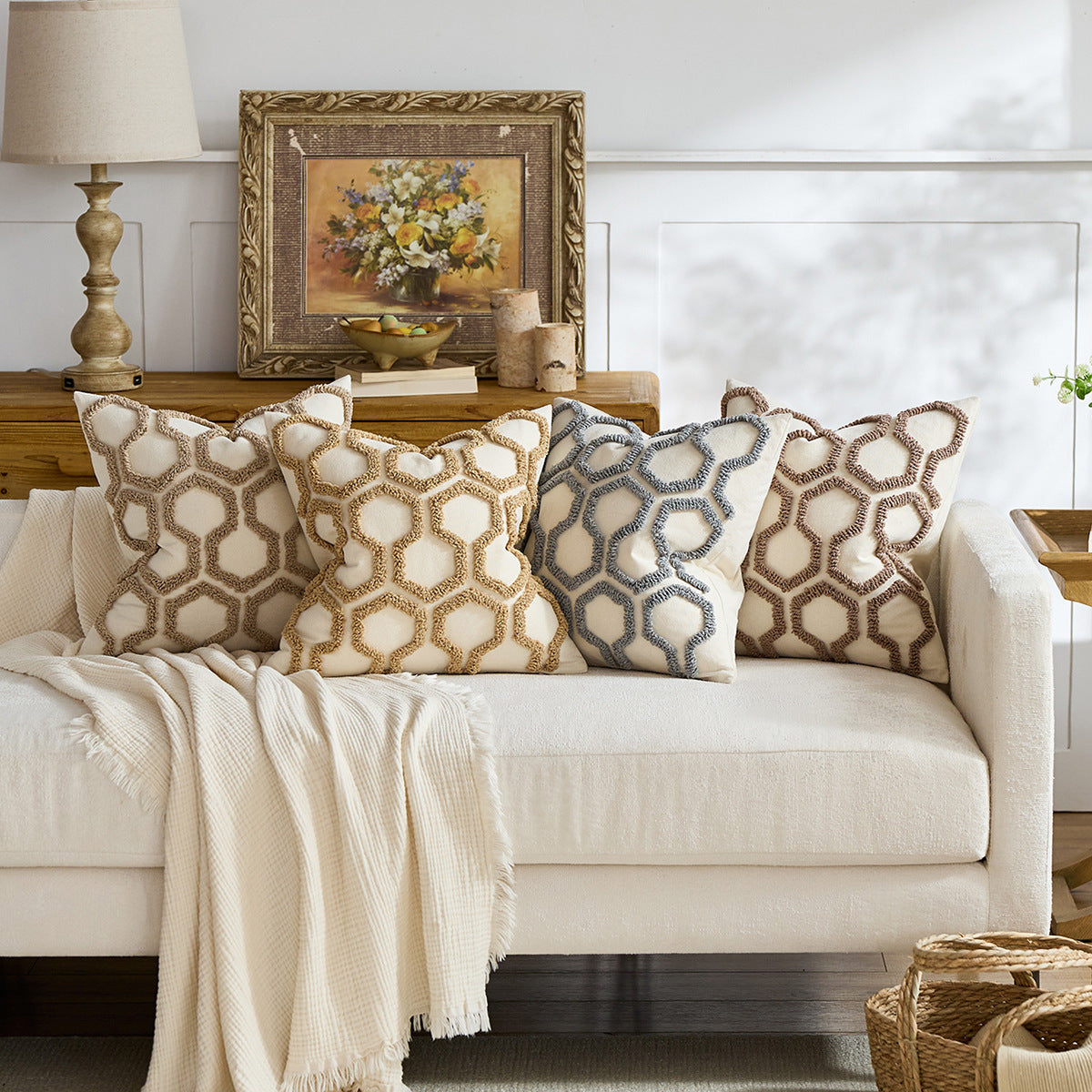 Textured Tufted Geometric Cushion Cover – 45 x 45 cm – image 5