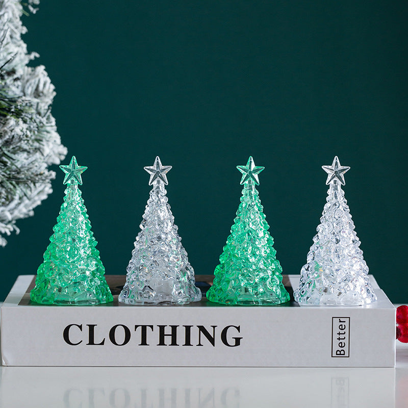 Mini Crystal Christmas Tree Night Light – Battery LED Ornament