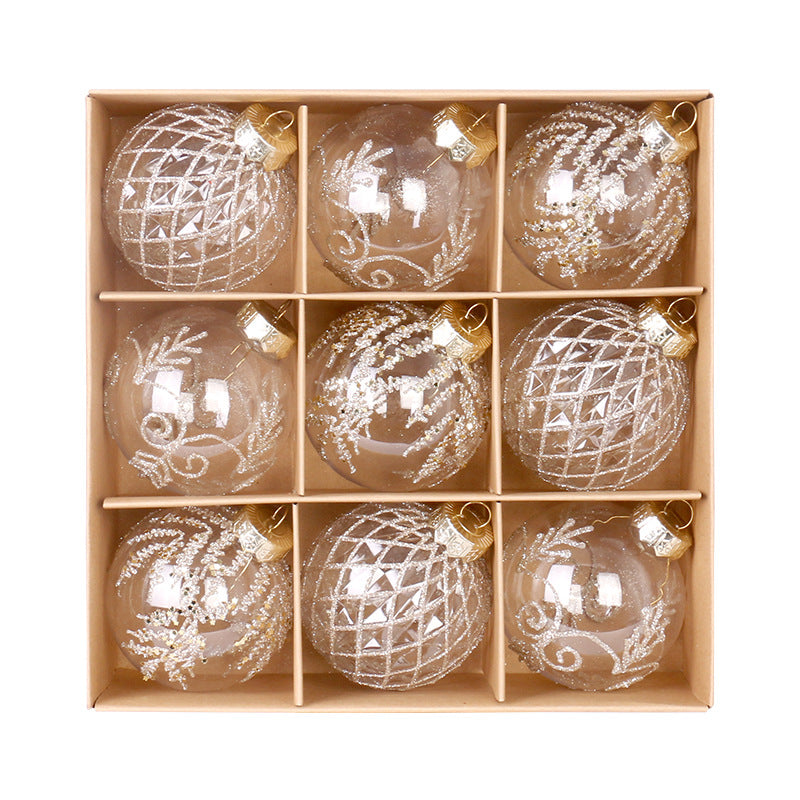 Painted Clear Christmas Bauble Gift Box – 9 x 8 cm
