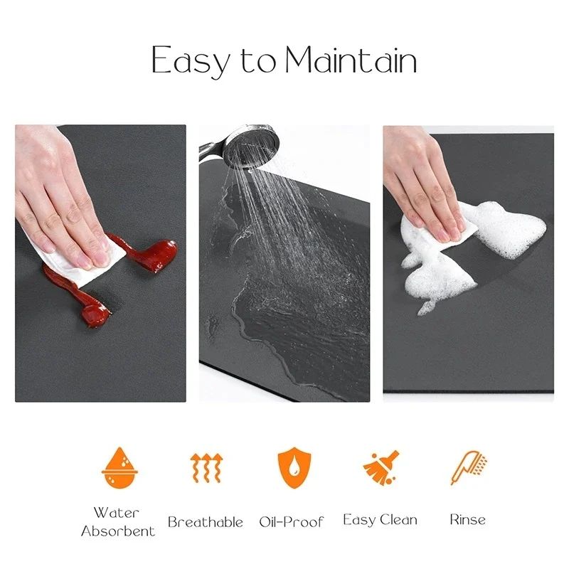 Easy-clean kitchen draining mat