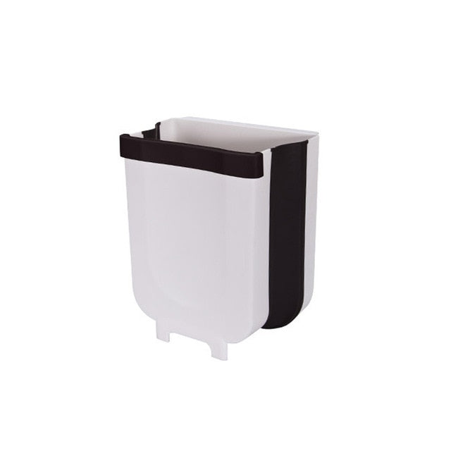 Folding Hanging Kitchen Bin – White