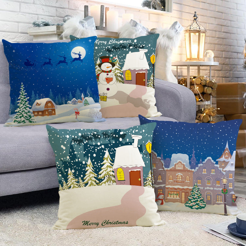Snowman & Christmas Tree Cushion Cover (45 x 45 cm)