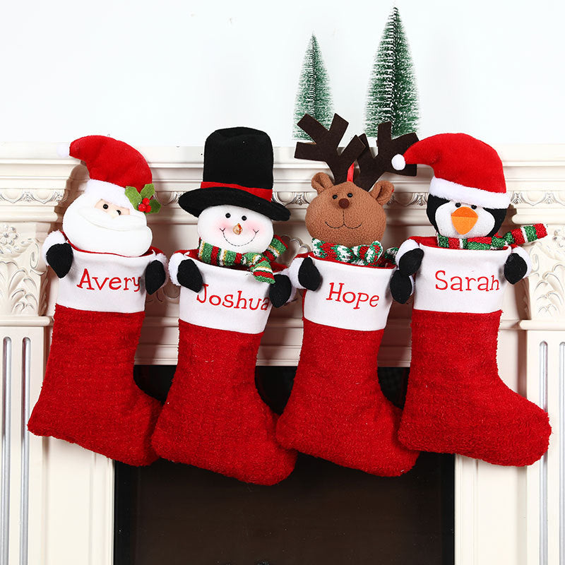 3D Hugging Character Christmas Stocking (56 cm)