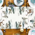 Reindeer & Fox Winter Table Runner – White (33 x 183 cm) – image 3